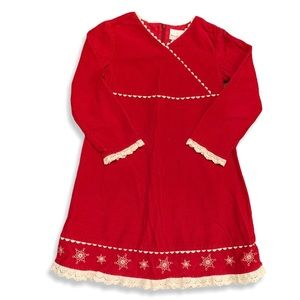 Hanna Andersson Red Snowflake Dress 120